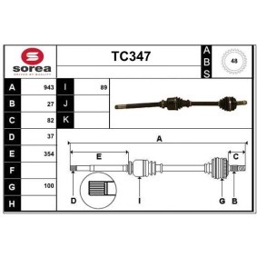 Acquista Semiasse da SERA TC347 a buon mercato per soli 95,53 €