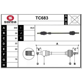 Comprar Árbol de transmisión de SERA TC683 a bajo precio de 154,85 €