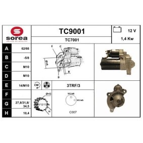 Köp Startmotor av SNRA TC9001 till det låga priset 1001,02 kr