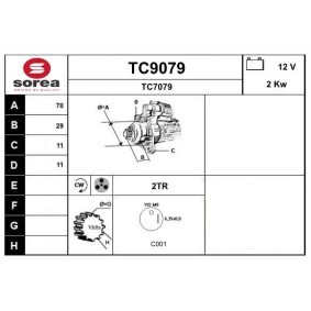 Köp Startmotor av SNRA TC9079 till det låga priset 3834,28 kr