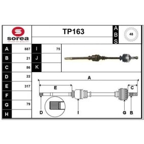 Comprar Árbol de transmisión de SERA TP163 a bajo precio de 111,35 €