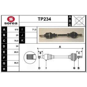 Comprar Árbol de transmisión de SERA TP234 a bajo precio de 85,89 €