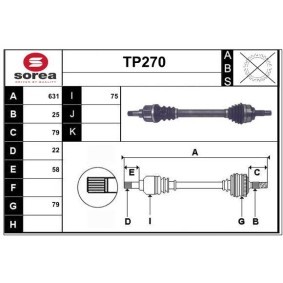 Comprar Árbol de transmisión de SERA TP270 a bajo precio de 157,53 €