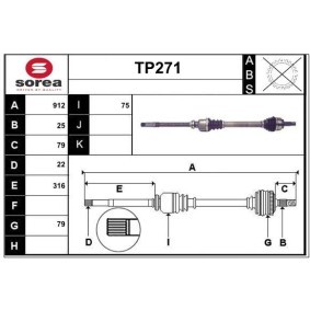 Comprar Árbol de transmisión de SERA TP271 a bajo precio de 157,53 €
