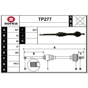 Comprar Árbol de transmisión de SERA TP277 a bajo precio de 141,99 €