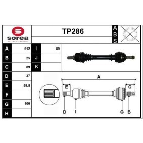 Comprar Árbol de transmisión de SERA TP286 a bajo precio de 150,59 €