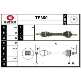 Comprar Árbol de transmisión de SERA TP380 a bajo precio de 164,66 €