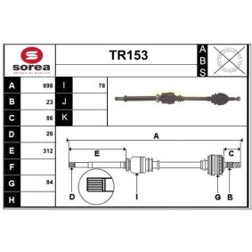 Comprar Árbol de transmisión de SERA TR153 a bajo precio de 140,61 €
