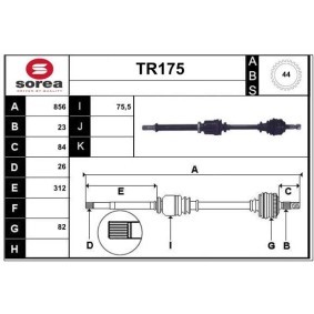 Comprar Árbol de transmisión de SERA TR175 a bajo precio de 103,57 €
