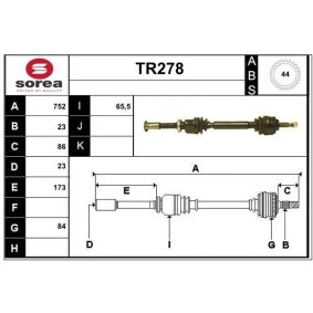 Comprar Árbol de transmisión de SERA TR278 a bajo precio de 178,40 €
