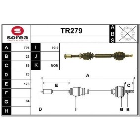 Comprar Árbol de transmisión de SERA TR279 a bajo precio de 150,34 €