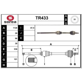 Comprar Árbol de transmisión de SERA TR433 a bajo precio de 213,20 €
