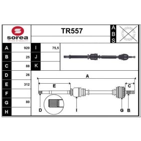 Comprar Árbol de transmisión de SERA TR557 a bajo precio de 163,23 €