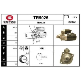 Köp Startmotor av SNRA TR9025 till det låga priset 1829,91 kr