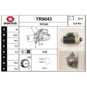 Köp Startmotor av SNRA TR9043 till det låga priset 1446,06 kr