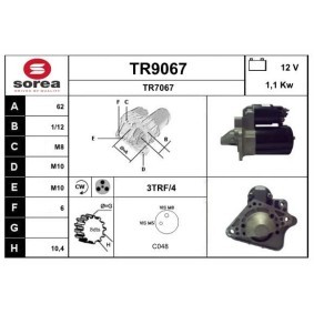 Köp Startmotor av SNRA TR9067 till det låga priset 1709,04 kr