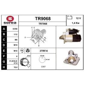 Köp Startmotor av SNRA TR9068 till det låga priset 1239,73 kr