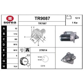 Köp Startmotor av SNRA TR9087 till det låga priset 3255,06 kr