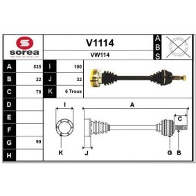 Comprar Árbol de transmisión de SNRA V1114 a bajo precio de 153,42 €