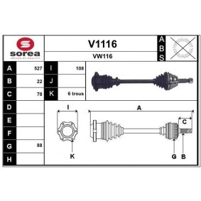 Comprar Árbol de transmisión de SNRA V1116 a bajo precio de 200,76 €