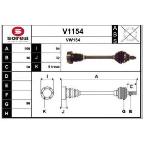 Comprar Árbol de transmisión de SNRA V1154 a bajo precio de 168,25 €