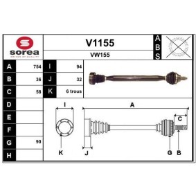 Comprar Árbol de transmisión de SNRA V1155 a bajo precio de 168,25 €