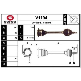 Comprar Árbol de transmisión de SNRA V1194 a bajo precio de 191,04 €