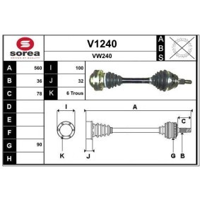 Comprar Árbol de transmisión de SNRA V1240 a bajo precio de 189,43 €