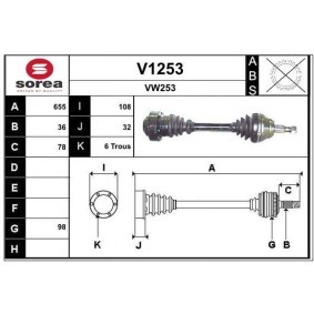 Comprar Árbol de transmisión de SNRA V1253 a bajo precio de 197,54 €