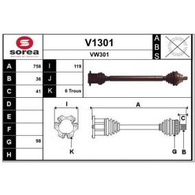 Comprar Árbol de transmisión de SNRA V1301 a bajo precio de 182,98 €