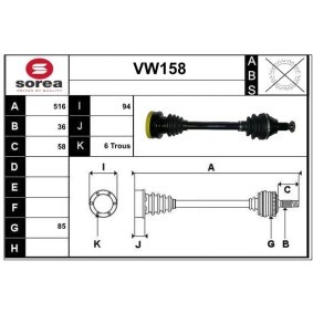 Comprar Árbol de transmisión de SERA VW158 a bajo precio de 208,82 €
