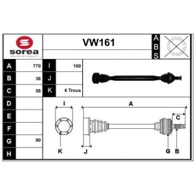 Comprar Árbol de transmisión de SERA VW161 a bajo precio de 188,46 €