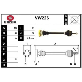 Comprar Árbol de transmisión de SERA VW226 a bajo precio de 175,90 €