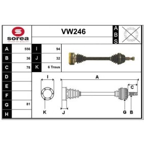 Comprar Árbol de transmisión de SERA VW246 a bajo precio de 202,24 €