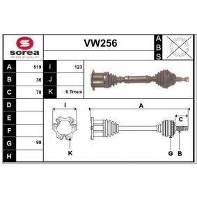 Acquista Semiasse da SERA VW256 a buon mercato per soli 219,68 €