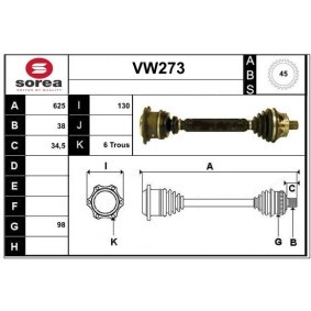 Comprar Árbol de transmisión de SERA VW273 a bajo precio de 146,84 €