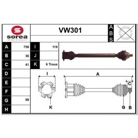 Comprar Árbol de transmisión de SERA VW301 a bajo precio de 199,52 €