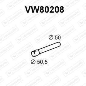 Kjøp Eksosrør av VENEPORTE VW80208 til den lave prisen 125,06 NOK