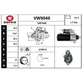 Köp Startmotor av SNRA VW9049 till det låga priset 1849,30 kr