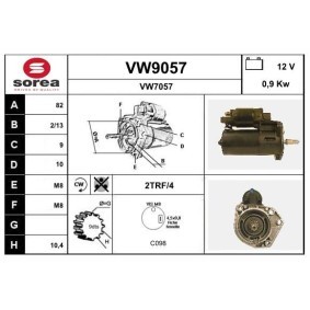 Köp Startmotor av SNRA VW9057 till det låga priset 1319,77 kr