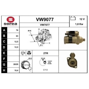 Köp Startmotor av SNRA VW9077 till det låga priset 1633,22 kr