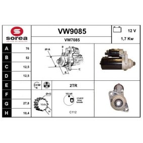 Köp Startmotor av SNRA VW9085 till det låga priset 2094,68 kr