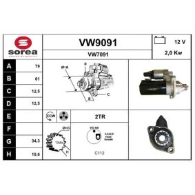 Köp Startmotor av SNRA VW9091 till det låga priset 2707,24 kr