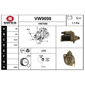 Köp Startmotor av SNRA VW9098 till det låga priset 2928,84 kr