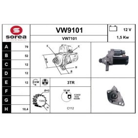 Köp Startmotor av SNRA VW9101 till det låga priset 2425,88 kr