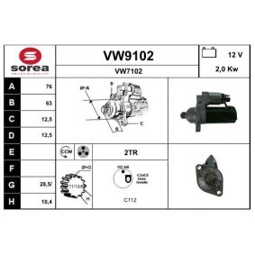 Köp Startmotor av SNRA VW9102 till det låga priset 1888,26 kr