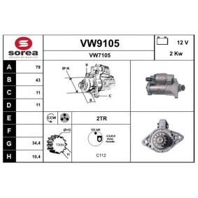 Köp Startmotor av SNRA VW9105 till det låga priset 2421,61 kr