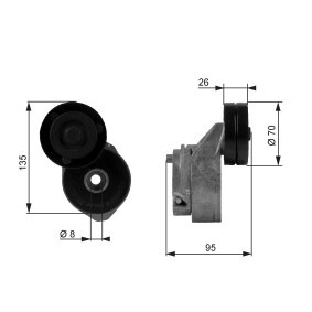 Comprar Polea tensora, correa poli V de GATES T38430 a bajo precio de 89,62 €