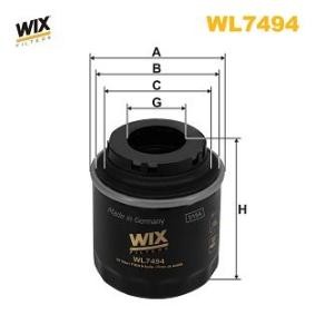 Achetez des Filtre à huile WIX FILTERS WL7494 à prix pour 29,19 €