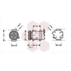 Klimakompressor 0900K061 für 206 Schrägheck (2A/C) für 393,63 CHF